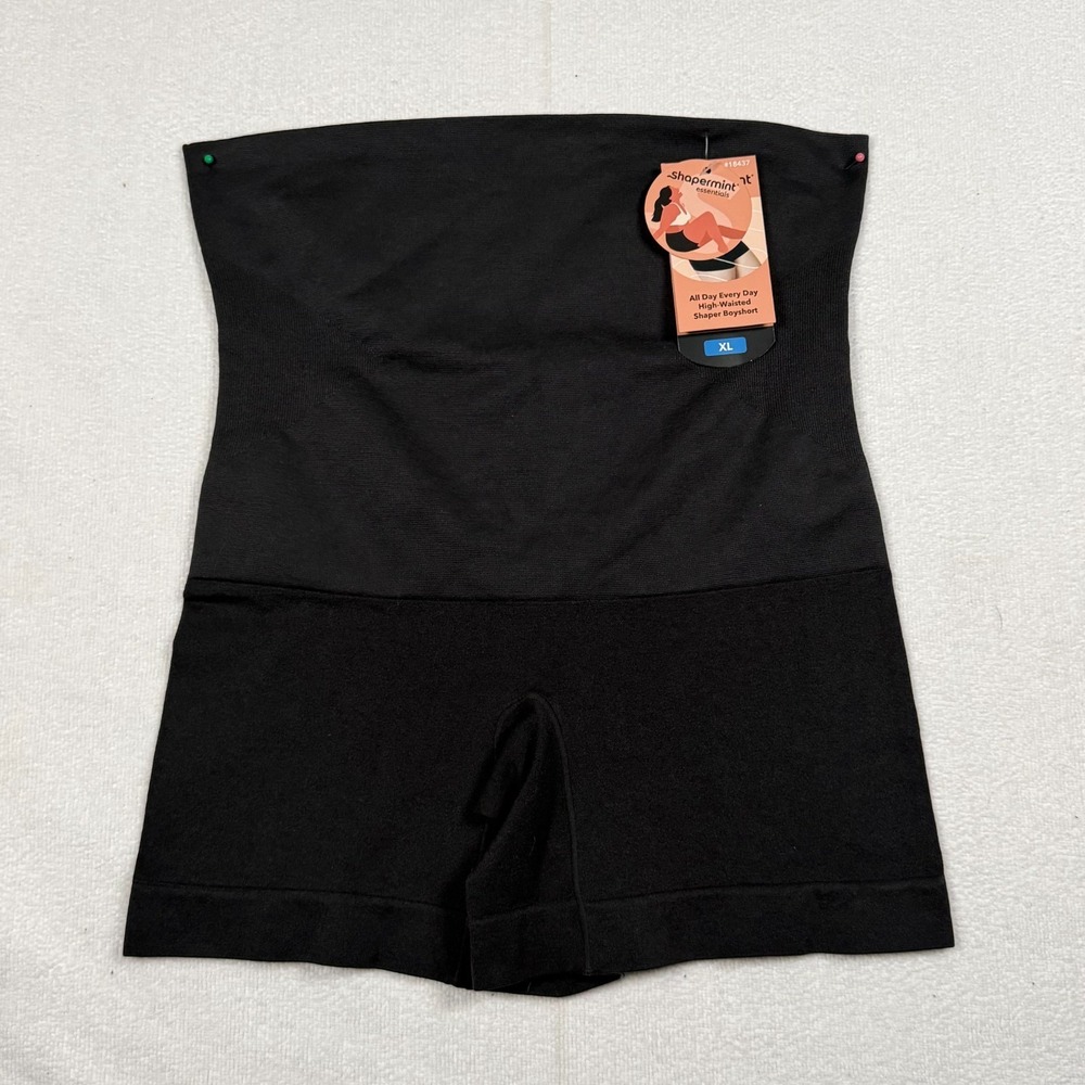 Shapermint‎ Essentials Sz XL  Black High-Waisted Shapewear BoyShorts NWT